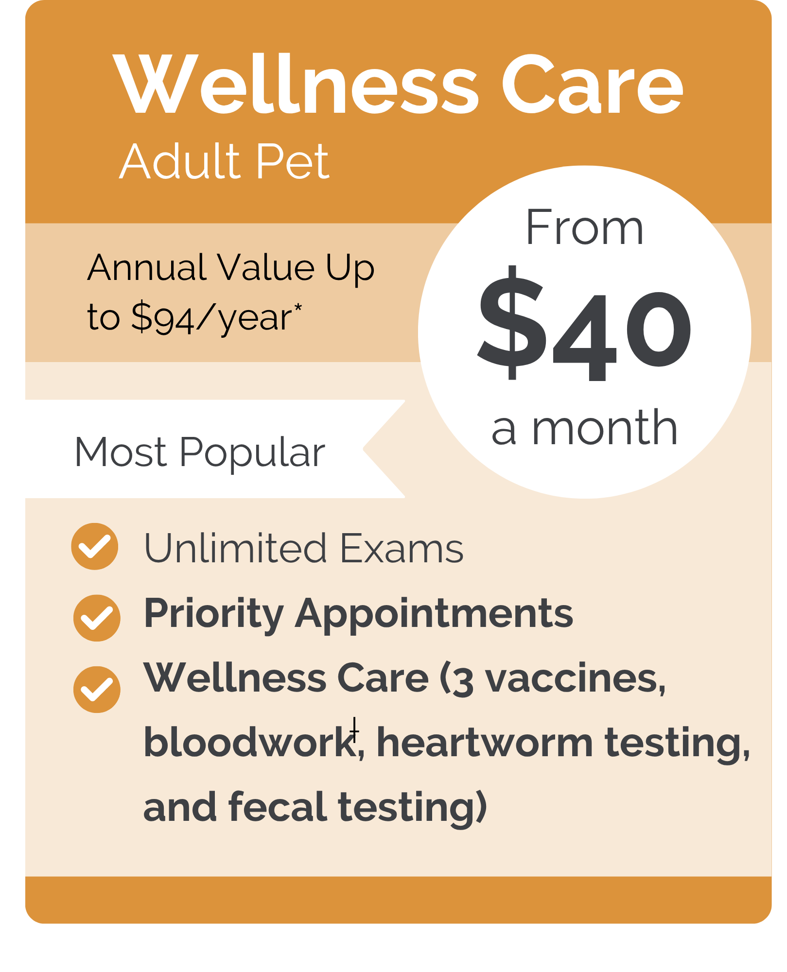 Thunderbird VIPet Plan_pricing_Wellness